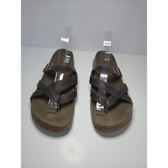 Madden girl Minimalist style strappy sandals with cork footbed size 10 boho - Picture 2 of 10